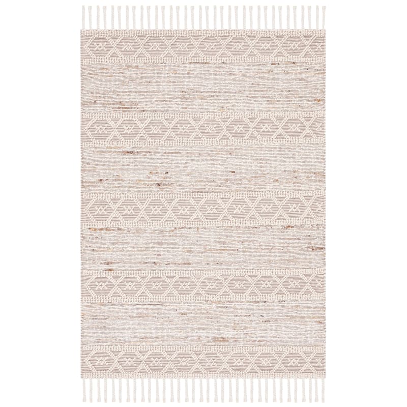 SAFAVIEH Handmade Natura Birthe Wool Rug - 6' Square - Ivory/Beige