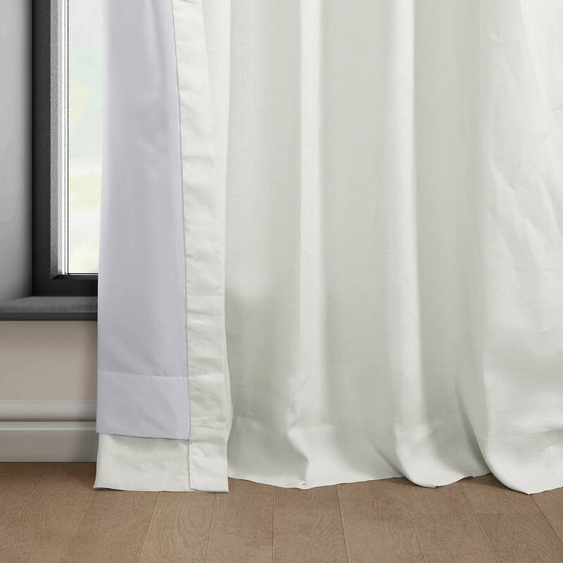 Exclusive Fabrics Room Darkening Euro Linen Curtain (1 Panel) - Window Treatment for Bedroom or Living Room