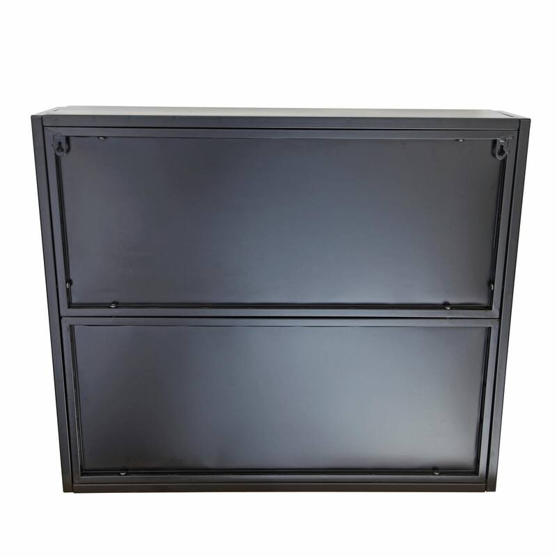 Modern Fluted Glass Wall Cabinet - Adjustable Shelves