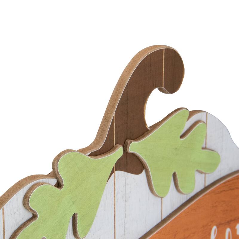 19" White Wooden Pumpkin Favorite Season Hanging Wall Sign