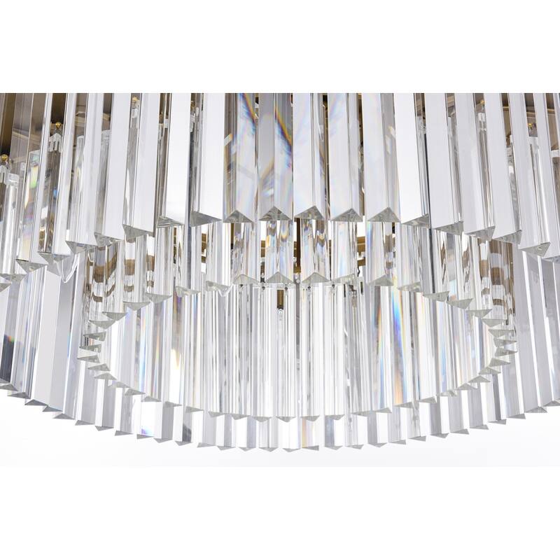 Indigo Home round crystal chandelier in satin gold