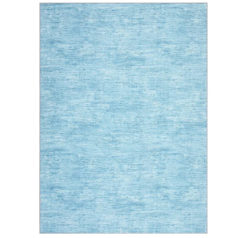 Rugs for Living Room Modern Abstract Area Rug Non-Slip Low Pile Accent Rug Soft Foldable Solid Rug