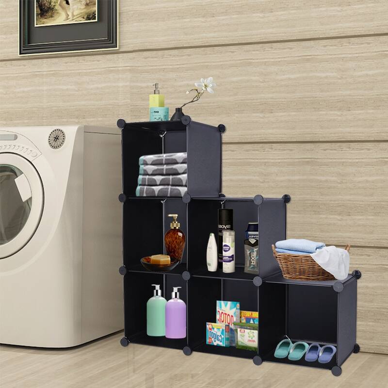 6-Cube Closet Organizer Storage Shelves Cubes Organizer DIY Closet Cabinet - 6Cube