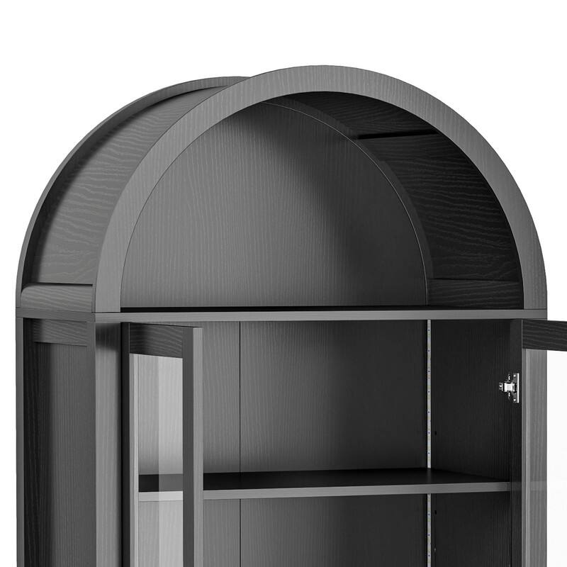 Moasis 71" Tall Arched Storage Display Cabinet with LED Light
