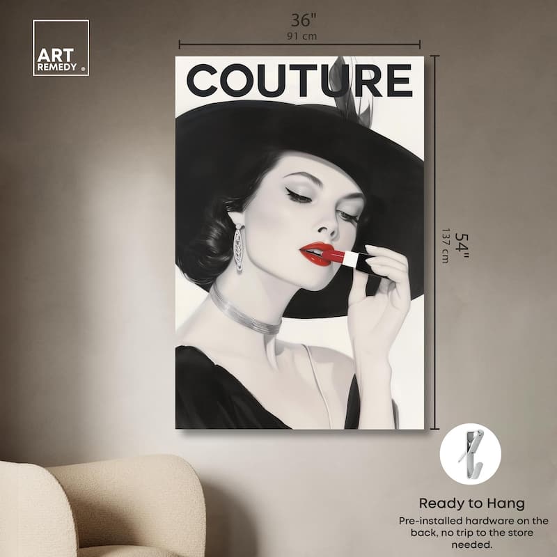 Lipstick Magazine Cover Canvas by Art Remedy, Gallery Wrapped