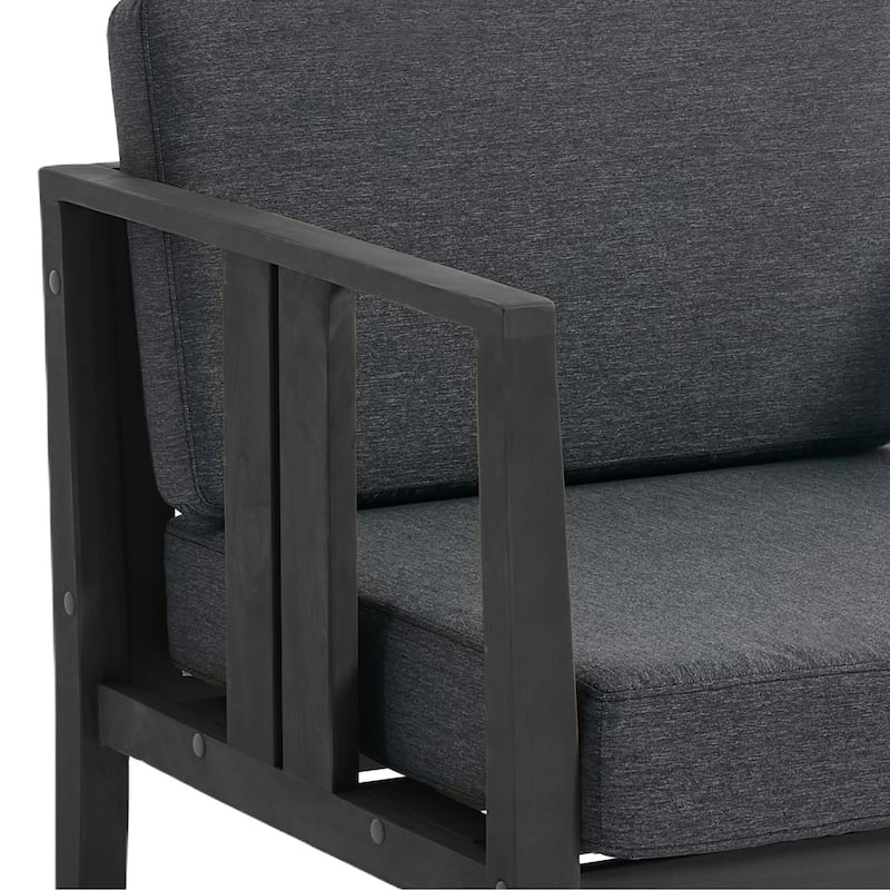 Casual 29"W Outdoor Patio Armchair Set In Solid Teak Wood with Cushion