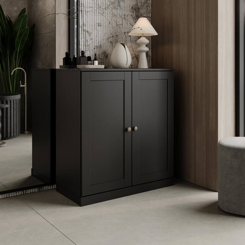 Palace Imports 100% Solid Wood 32" Bathroom Storage Cabinet with Shaker Doors, 2-Drawers and Adjustable Shelves