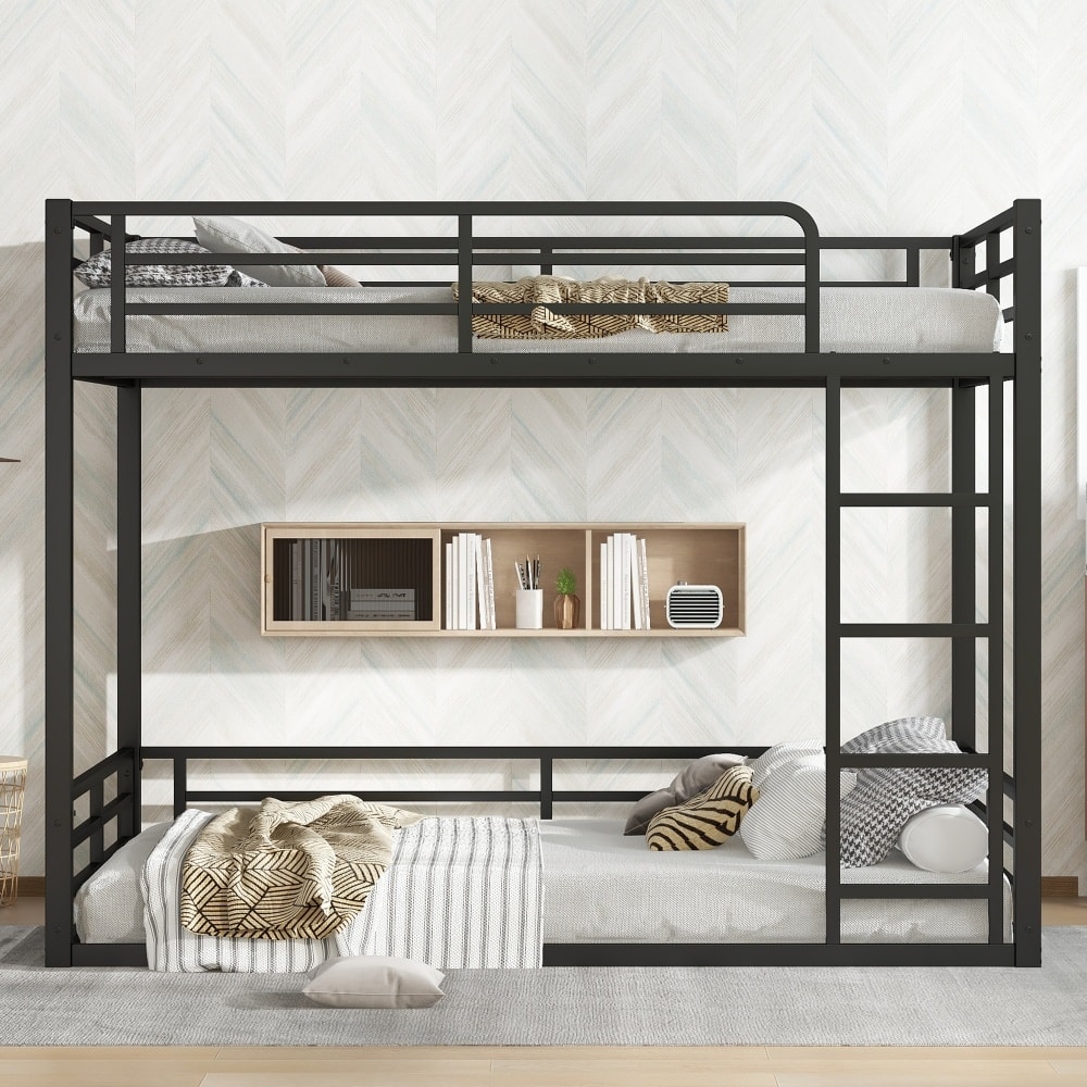 Heavy-Duty Metal Full over Full Floor Bunk Bed