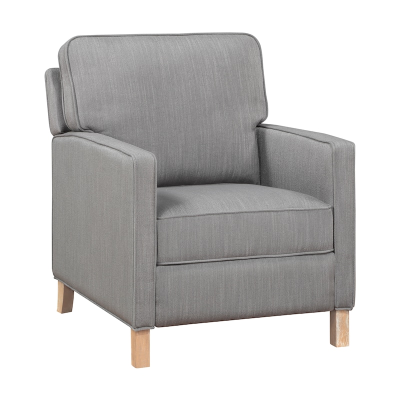 Ventura Textured Fabric Push Back Manual Reclining Chair - Grey