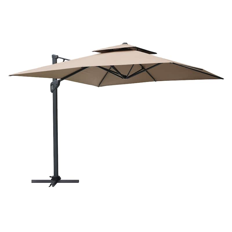 10ft Patio Square Patio Cantilever Umbrella With Crank(Without Base)