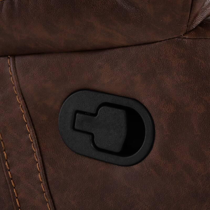 Faux Leather Recliner, Modern Manual Recliner Chair, Single Recliner For Living Room, Black / Saddle Brown / Brown Double Color