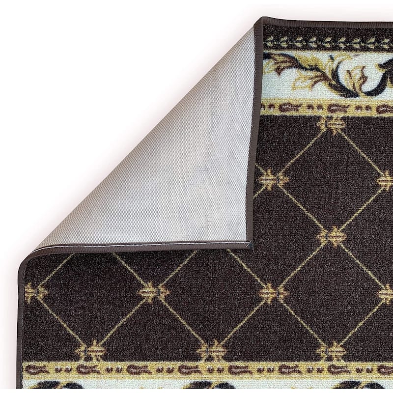 Custom Size Trellis French 26 Inch Wide Non-Slip Stair Runner Rug