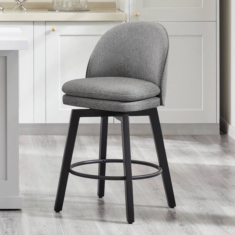 Spruce & Spring Madison Upholstered Swivel Counter Height Bar Stools