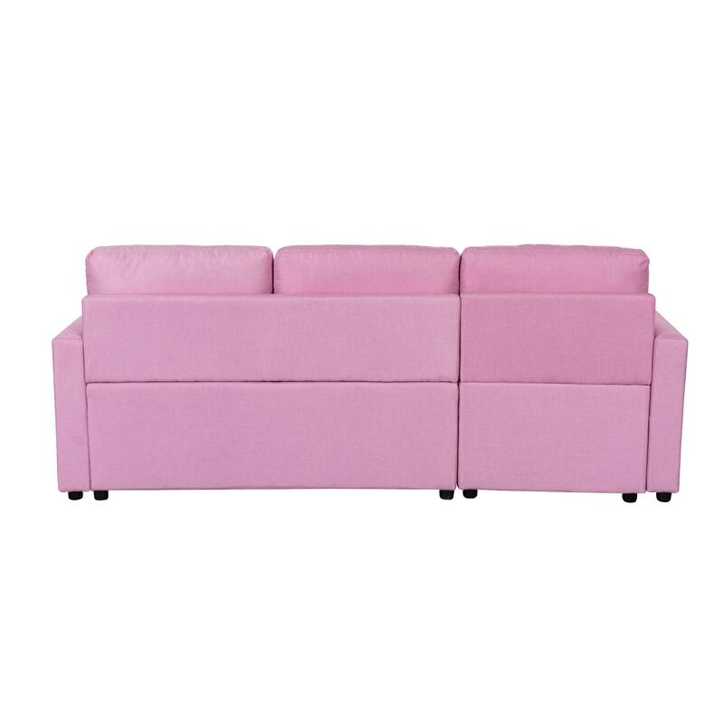 Upholstered Sleeper Sectional Sofa with Storage Chaise