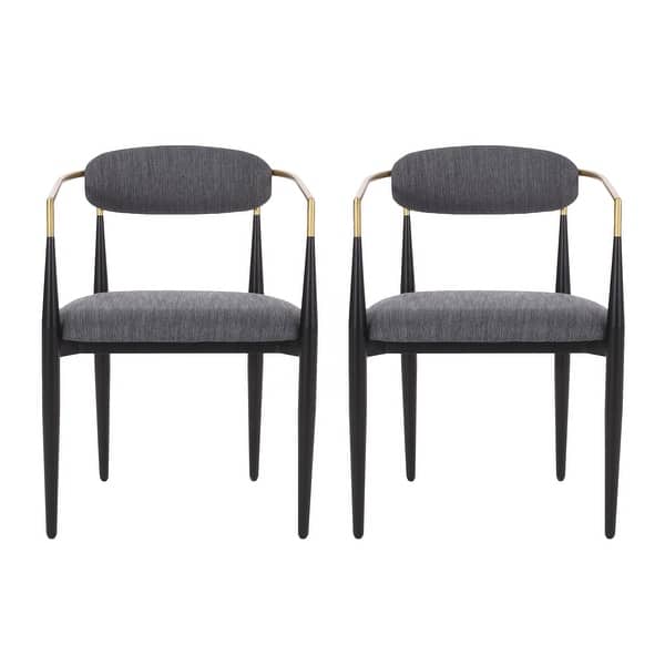 Elmore Fabric Upholstered Iron Dining Chairs (Set of 2) by Christopher