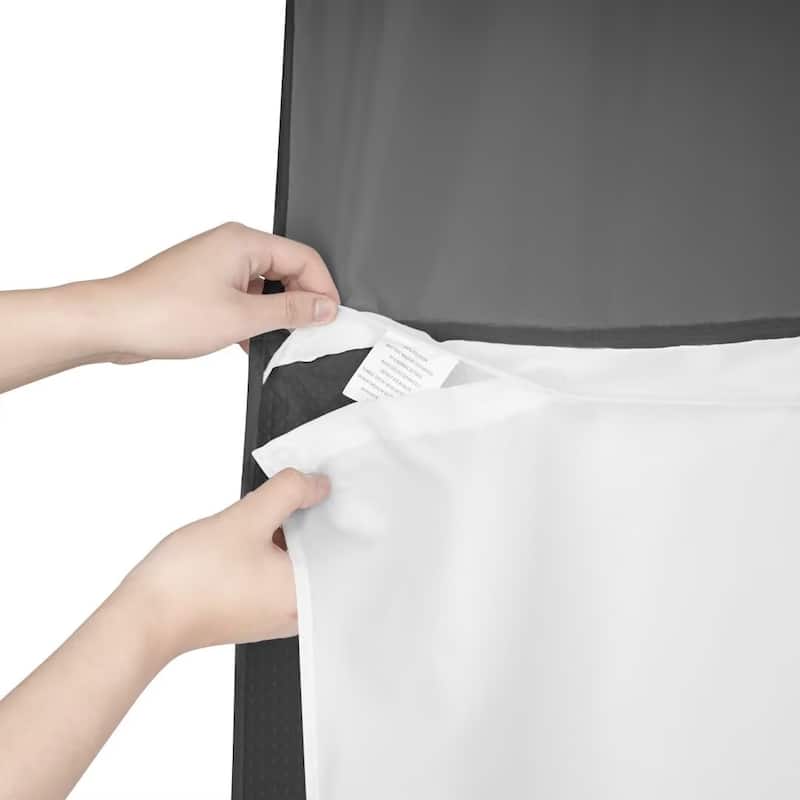 Waffle Weave Shower Curtain with Snap-in Liner 12 Hooks Included