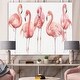 preview thumbnail 1 of 6, Porch & Den "Gracefully Pink Shabby flamingo" Farmhouse Premium Canvas Wall Art