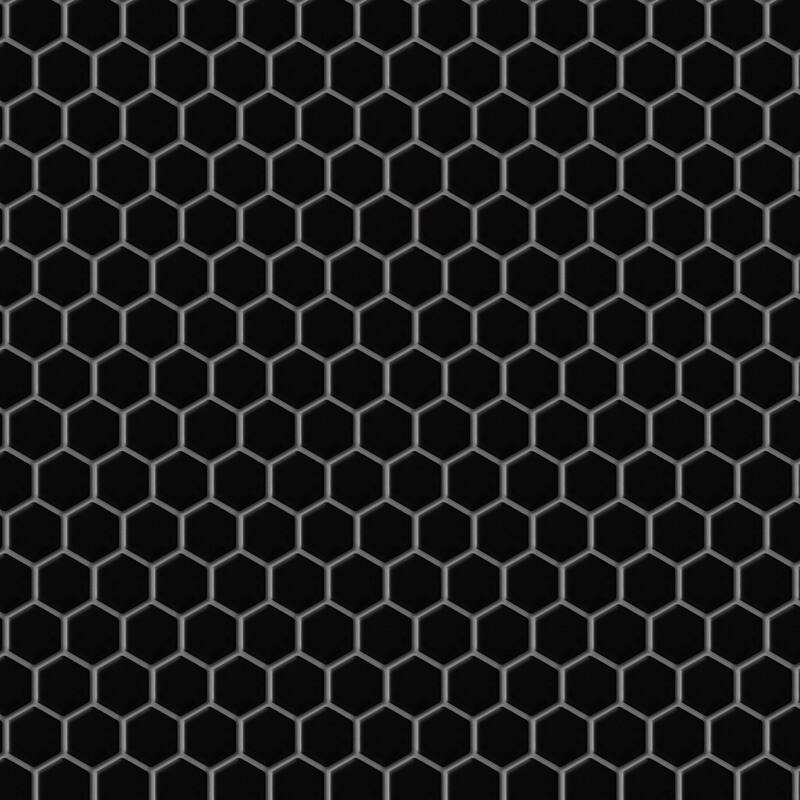 Merola Tile Metro 1" Hex Matte Black 10-1/4" x 11-7/8" Porcelain Floor and Wall Tile