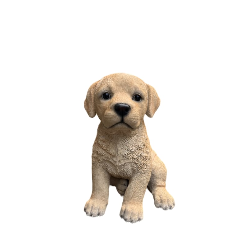 Labrador Puppy Outdoor Garden Statue - 10.5" - Yellow