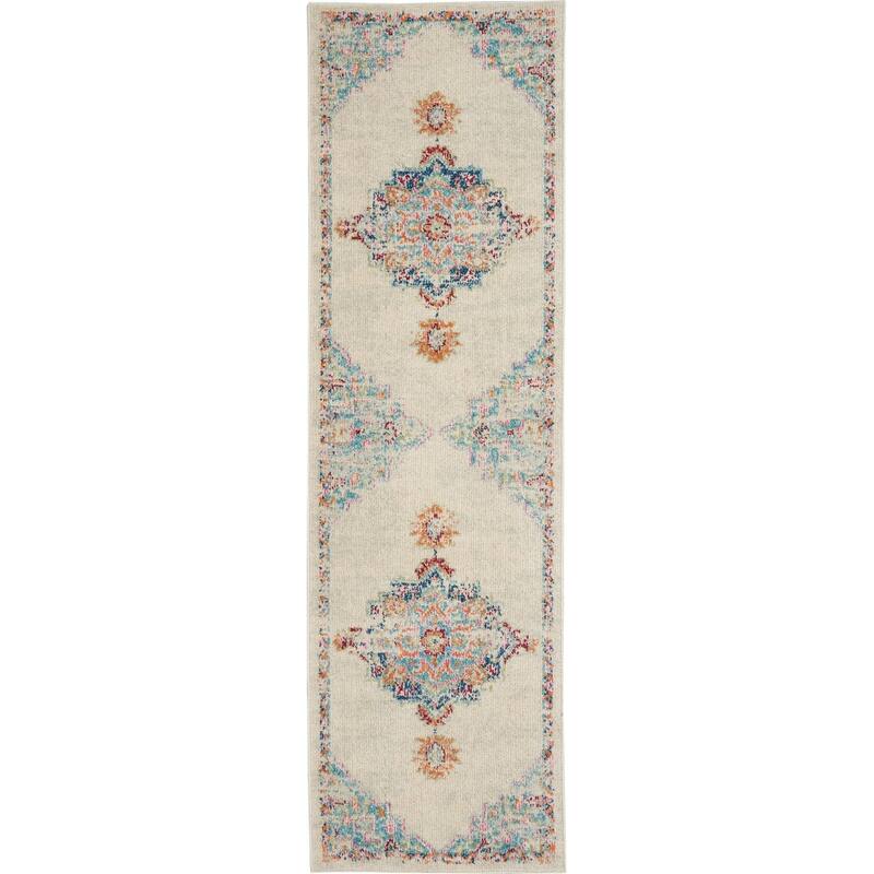 Nourison Cayuga Transitional Ivory/Multi Medallion Area Rug