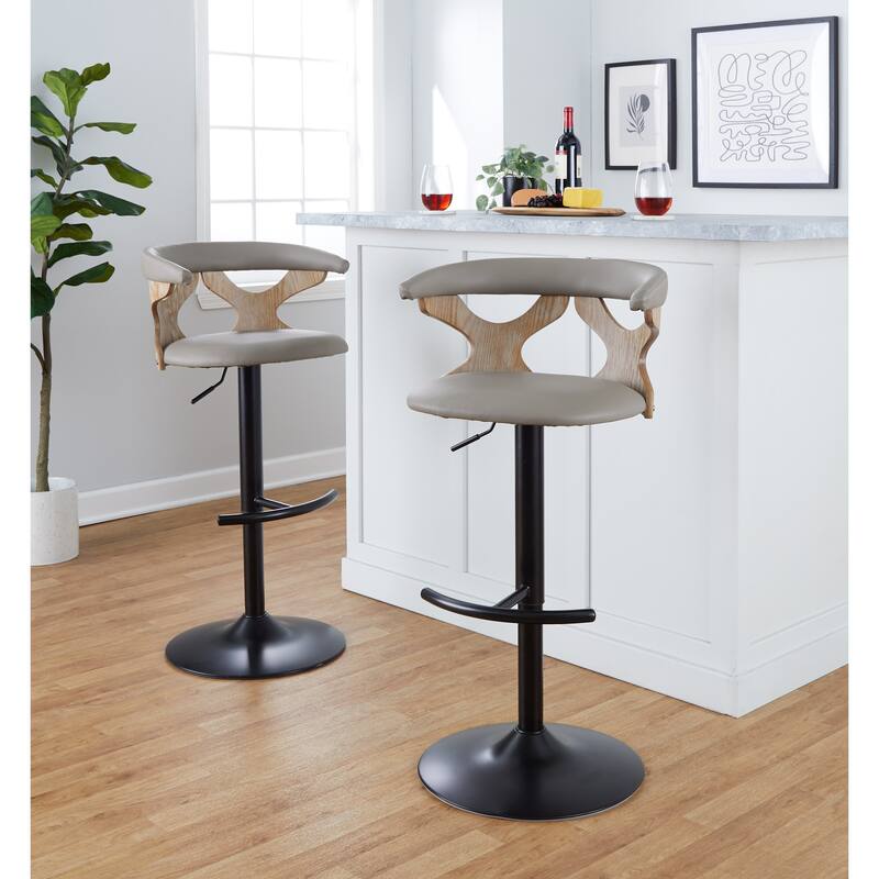 Carson Carrington Viby Adjustable Bar Stool with Rounded T Footrest (Set of 2)