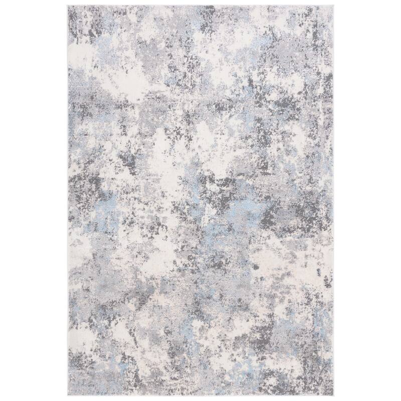 SAFAVIEH Lagoon Irmtraud Modern Abstract Polyester Area Rug - 4' x 6' - Light Grey/Light Blue