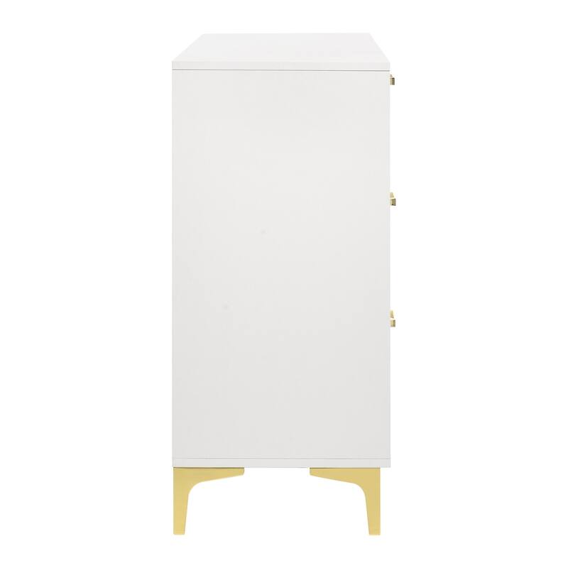 Karena White Rectangular 6-Drawer Dresser