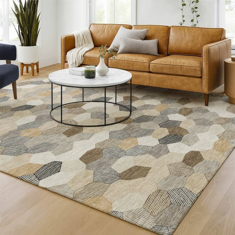 Machine Washable Indoor/ Outdoor Modern Loyd Chantille Rug