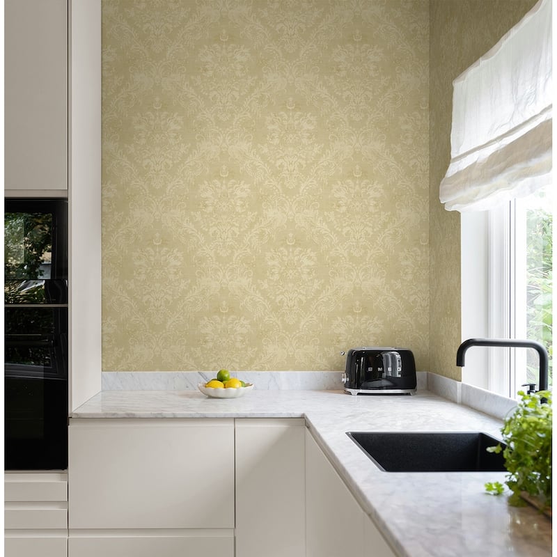 Seabrook Designs Lidia Floral Damask Unpasted Wallpaper