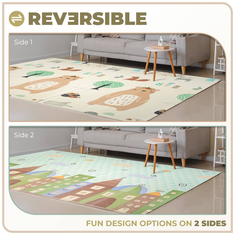 Sorbus Foldable Baby Kids Play Mat, Floor Foam Mats with Travel Bag - Waterproof Foldable - 78" x 70" x 0.4" - 78 x 70 x 0.4”