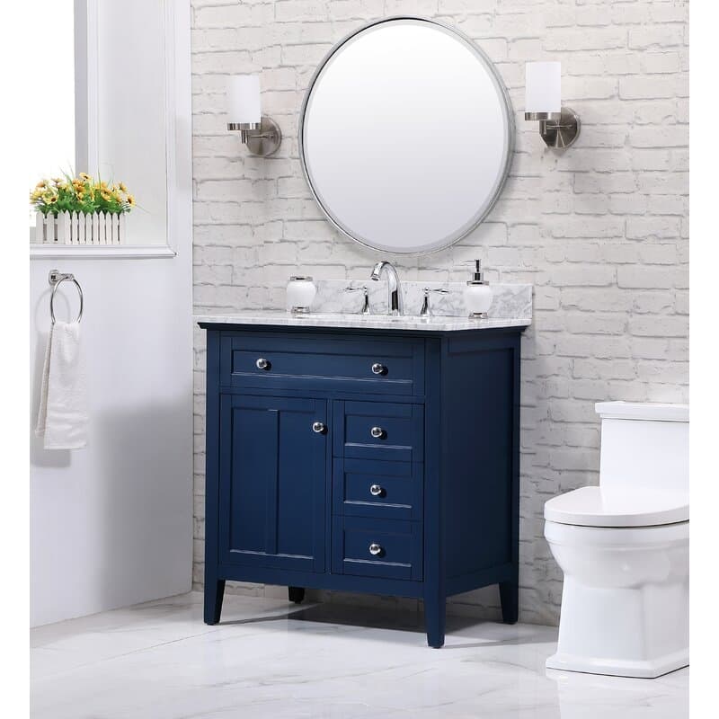 32" Single Bathroom Vanity - Painted - Blue