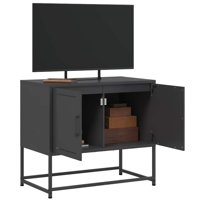 vidaXL TV Stand Entertainment Center Media Unit Furniture Living Room Steel - 15.4 x 27.0 x 23.8