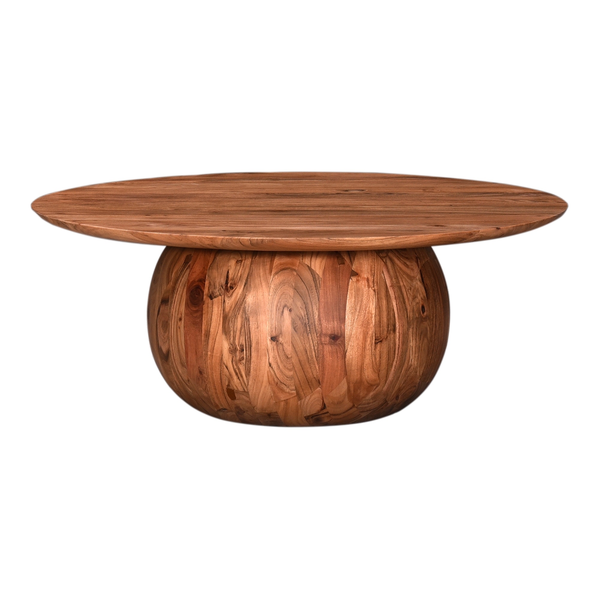 Round acacia deals wood coffee table