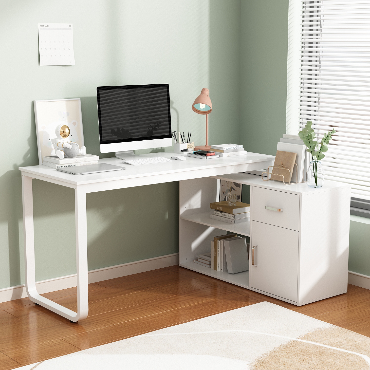 Rotating 2025 desk white