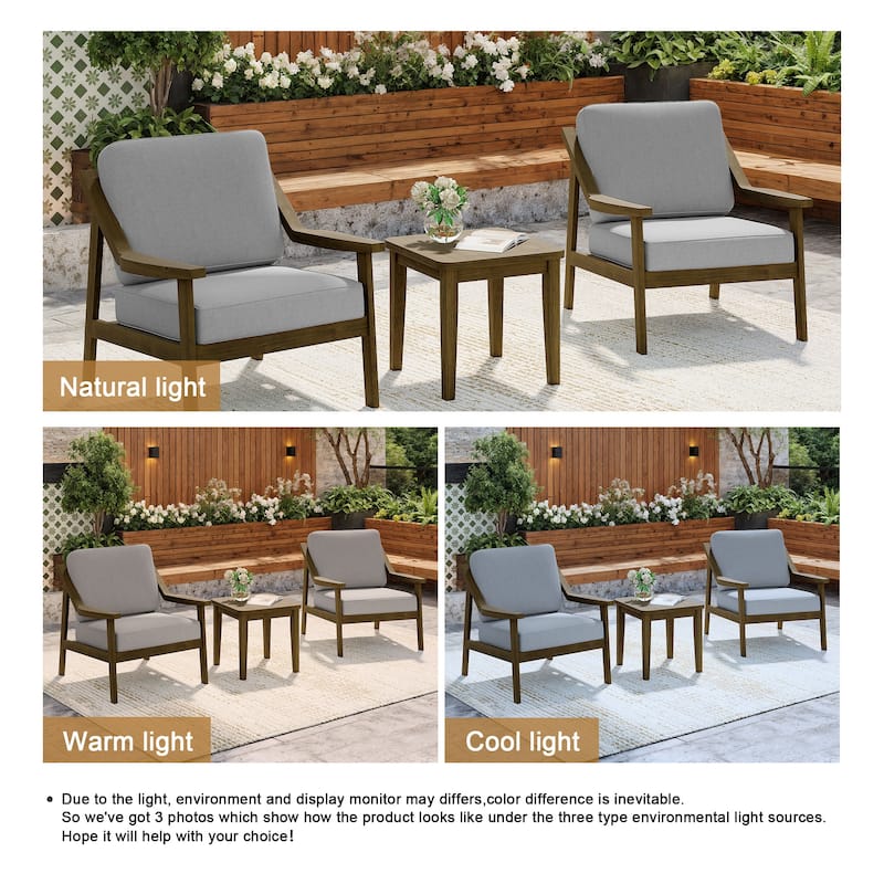 Outdoor Patio Wood Bistro Set/Loveseat Set