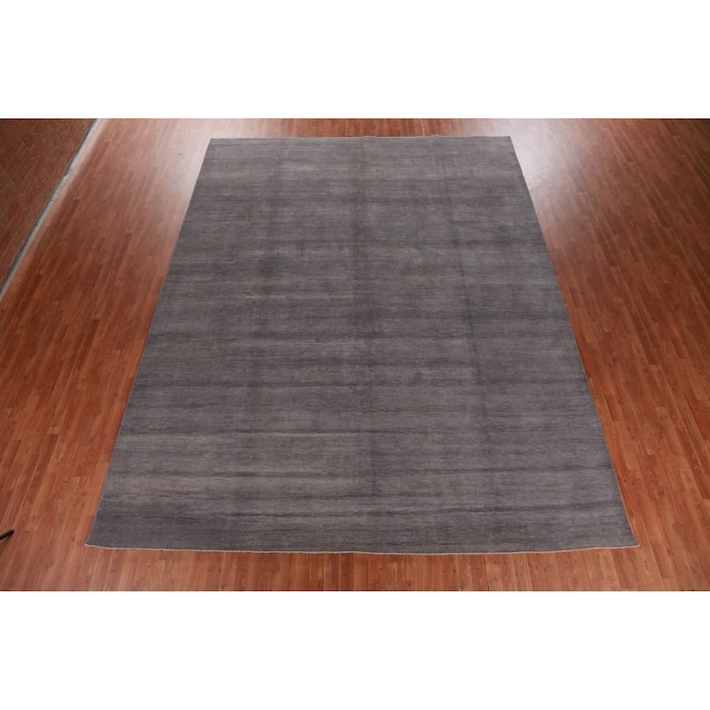 Vegetable Dye Solid Gabbeh Persian Large Rug Hand-Knotted Wool Carpet - 10'8" x 13'10"