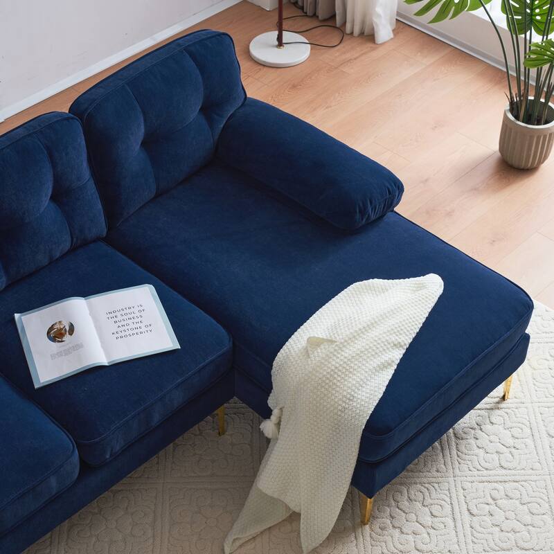 Modern Sectional Sofas Couches Velvet L-Shaped Couches