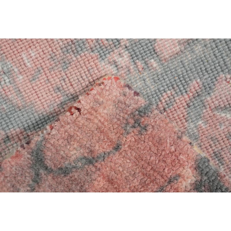 Hand Knotted Oriental Viscose Silk Carpet Modern Pictorial Coral Abstract Area Rug - 6' 2'' X 3' 11''