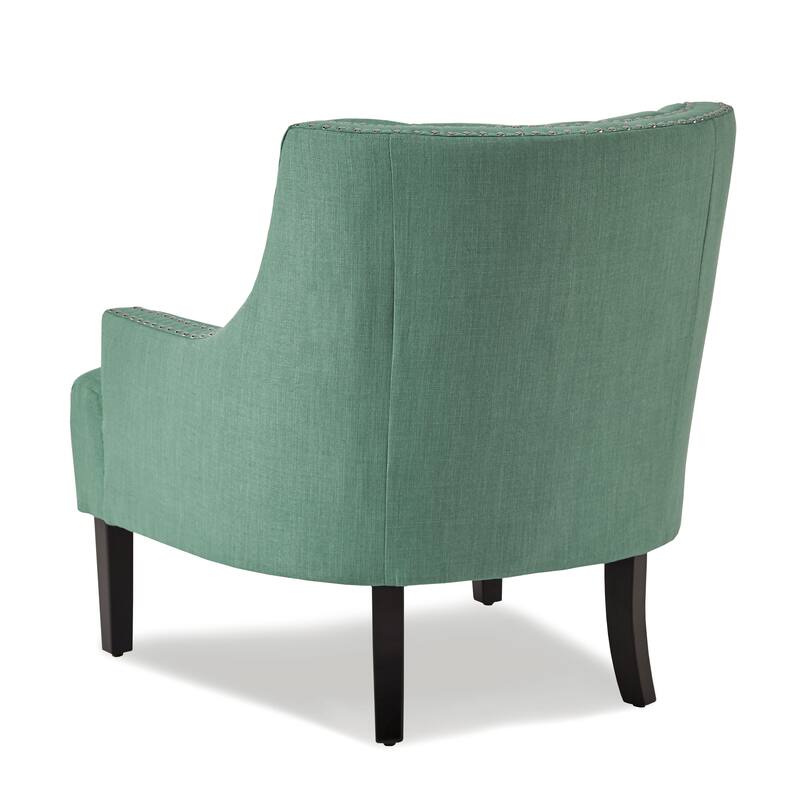 Modern Traditional Chenille Accent Chair with Elegant Nailhead Trim