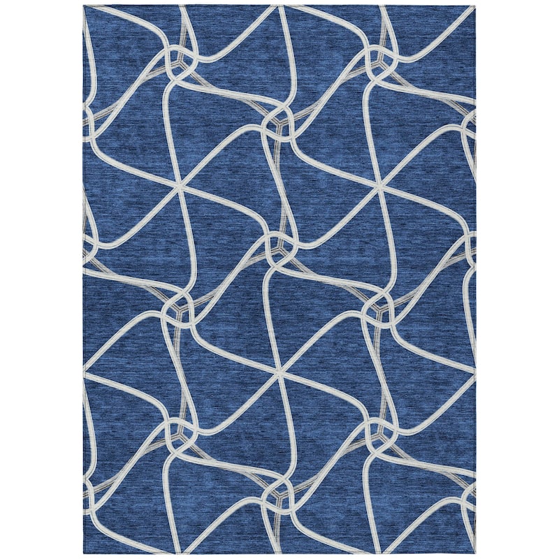 HomeRoots Geometric Contemporary Rectangle Outdoor Rug