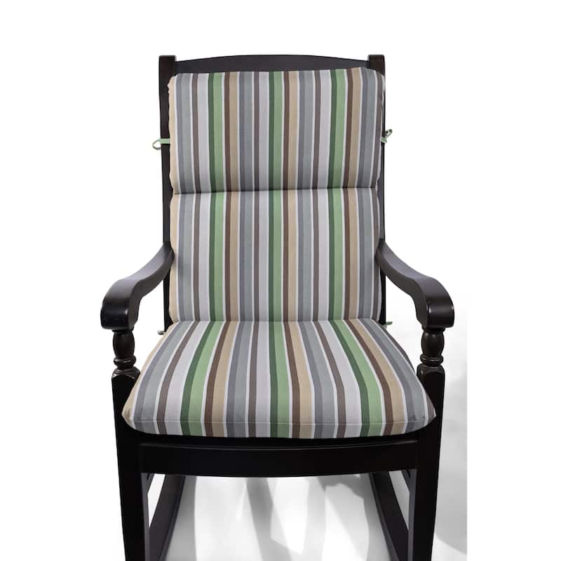 Sunbrella® Stripe Sunbrella Fabric 1 Piece Indoor/Outdoor Two Ply High Back/Recliner Cushion, 22"W x 46"L - 22"W x 46"L