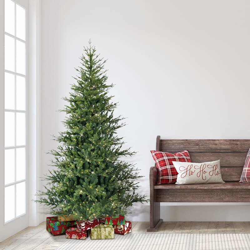 Puleo International 6.5 ft. Pre-Lit Alberta Artificial Spruce Tree