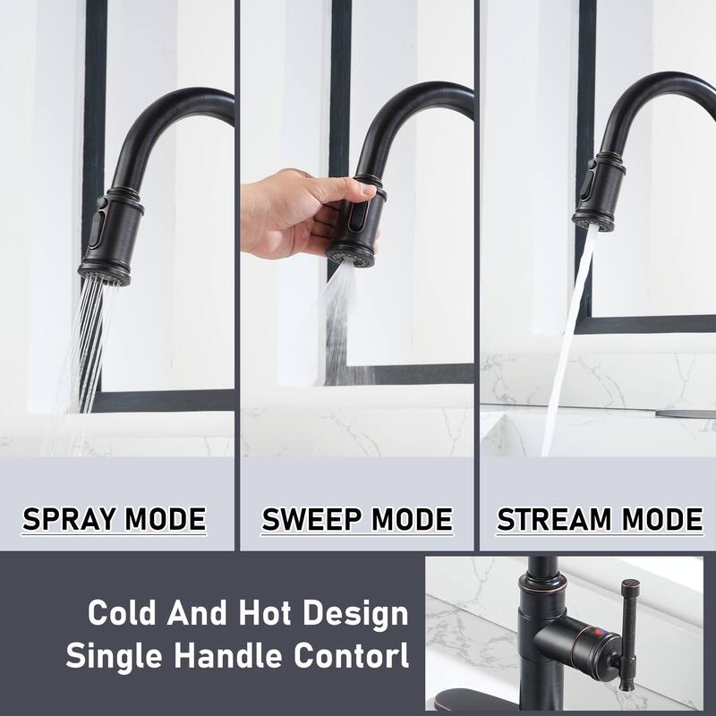Clihome 3-Function Kitchen Faucets with Soap Dispenser