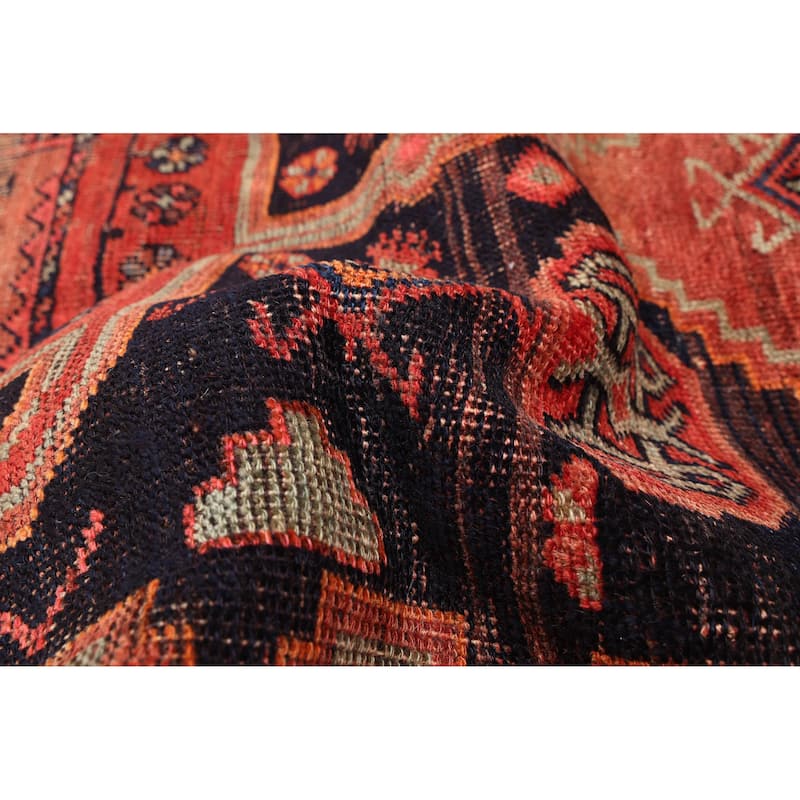 ECARPETGALLERY Hand-knotted Melis Vintage Dark Navy Wool Rug - 4'11 x 11'2