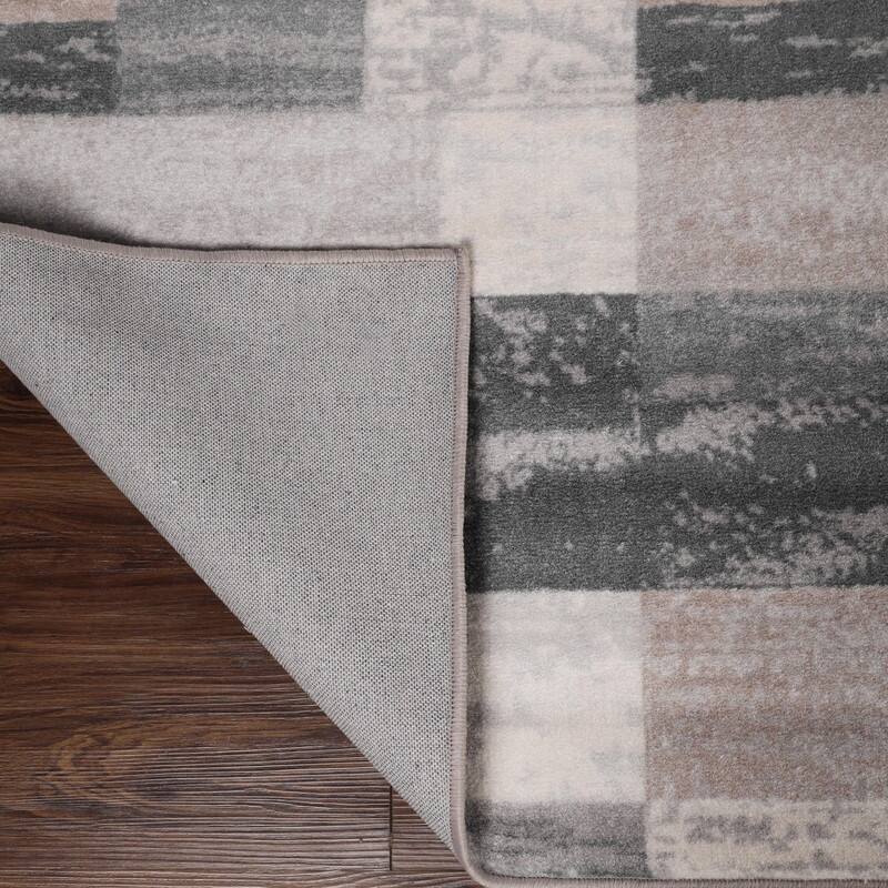Superior Rockwood Modern Geometric Washable Indoor Runner or Area Rug
