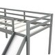 preview thumbnail 12 of 27, L-Shaped Twin Size Loft Bed with Ladder and Slide, Space-saving, Grey