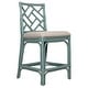 preview thumbnail 39 of 67, Natural Rattan Handmade Chippendale Cushioned Bar Stool by East at Main