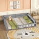 preview thumbnail 10 of 17, Full Size Floor Bed Frame with Guardrail, Toddler Floor Bed Frame with Slat Support for Kids Girls Boys, No Box Spring Needed