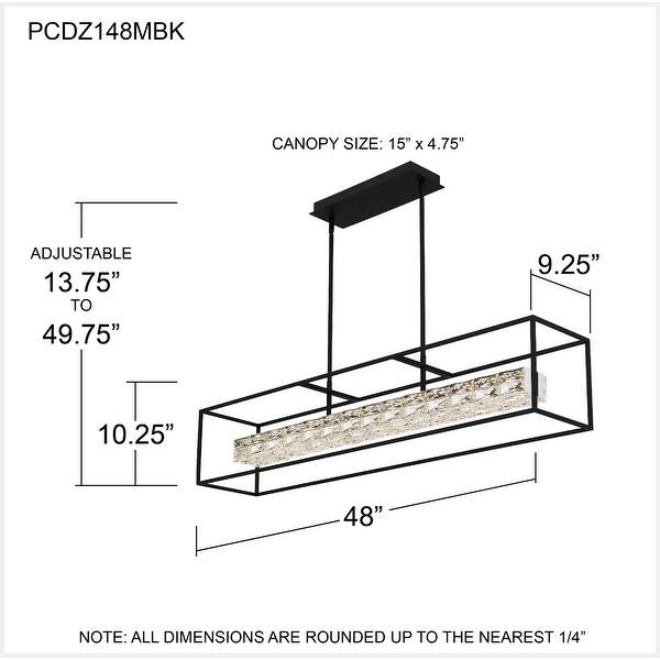 Dazzle Integrated LED Matte Black Linear Chandelier