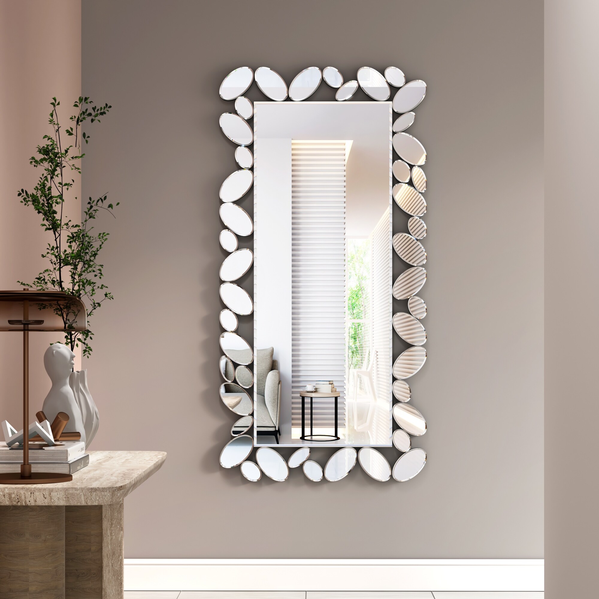 KOHROS 24 in. x 35 in. Rectangle Modern Decoration Wall Mirror